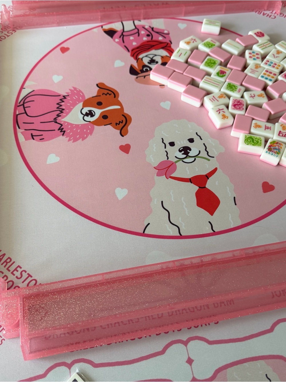 Pink Mahjong Set – Mat, Tiles, Cards, Racks - Picture 4 of 16